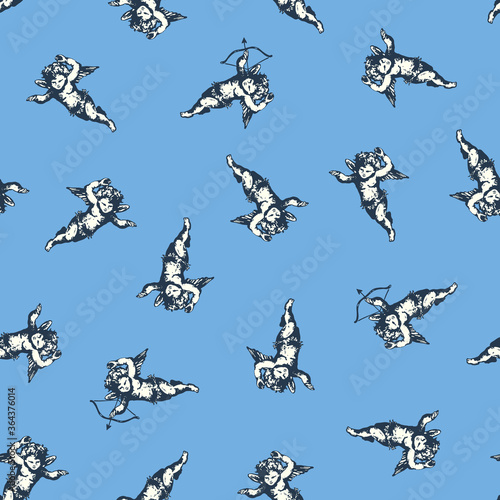 Seamless pattern of pretty Cupid,