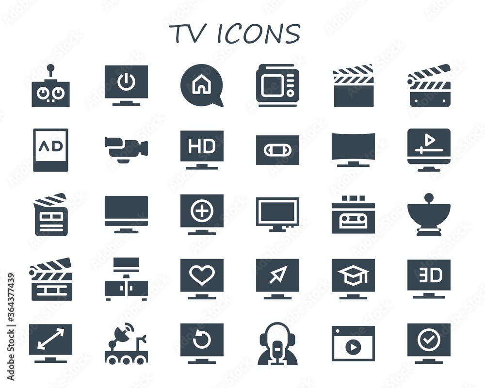 Modern Simple Set of tv Vector filled Icons Modern Simple Set of tv Vector filled Icons