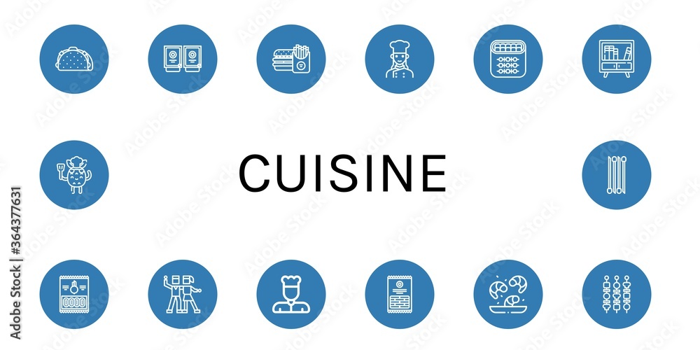 cuisine simple icons set cuisine simple icons set
