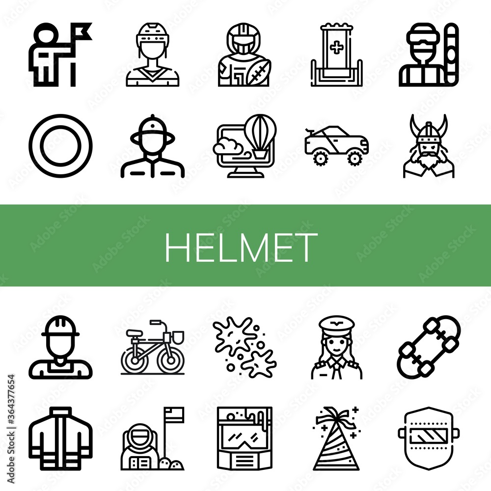 Fototapeta premium Set of helmet icons