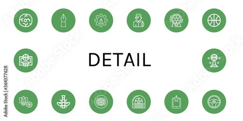 detail simple icons set