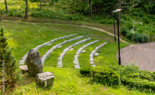 Amphitheater seating in public park