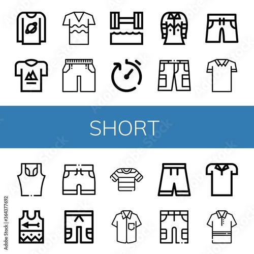 short simple icons set