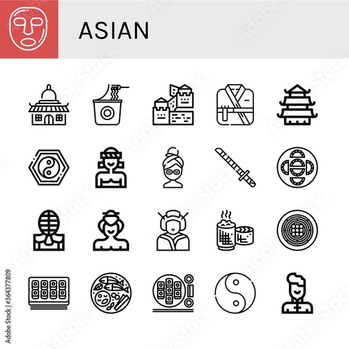 asian icon set