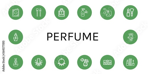 perfume icon set