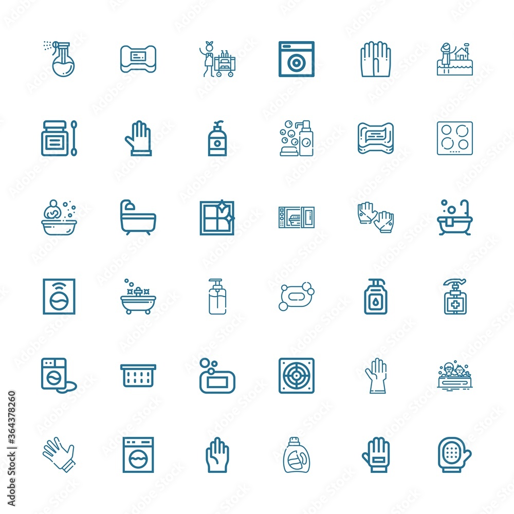 Editable 36 washing icons for web and mobile Editable 36 washing icons for web and mobile