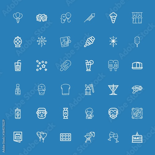 Editable 36 party icons for web and mobile
