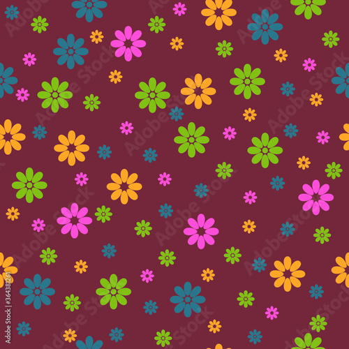 Seamless Vector Floral Design. Multi color small flowers illustration pattern For Fabrics  Textiles  Wallpapers  Gift-Wrapping  Dresses  Backgrounds  Texture