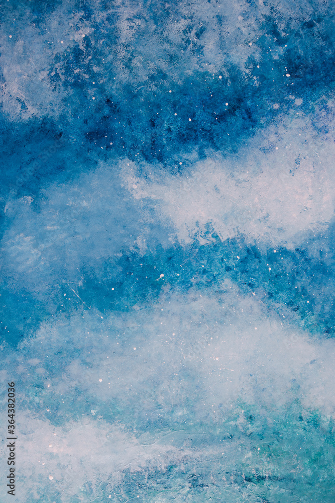 white and blue abstract painting reminiscence of ocean texture with waves or starry night with clouds white and blue abstract painting reminiscence of ocean texture with waves or starry night with clouds