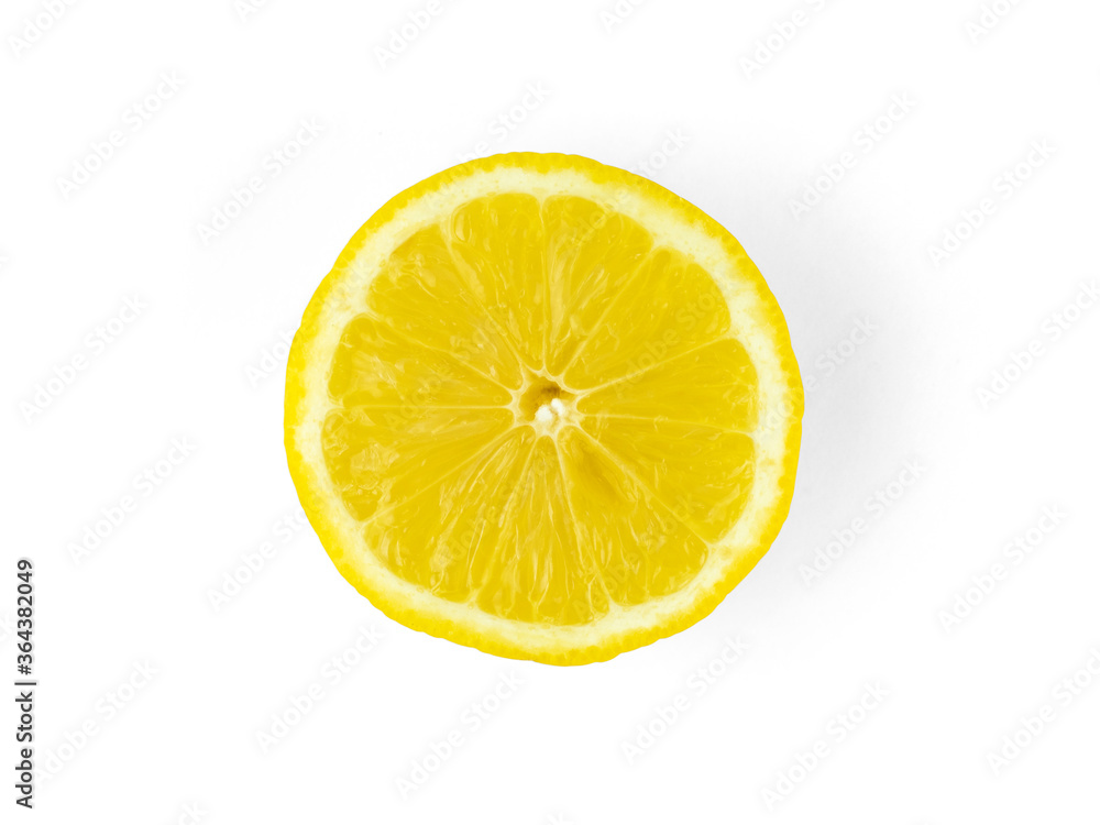 Isolated lemon on white background with clipping path