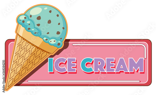 Ice cream logo cartoon style isolated