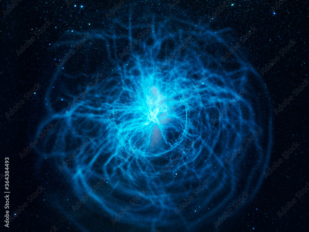 Image of the universe made with light effects