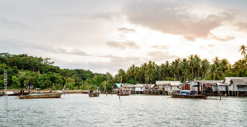 Fishing village in Andaman Sea Fishing village in Andaman Sea