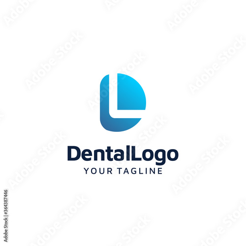 Letter D & L Dental Logo Template Design Stock Vector 