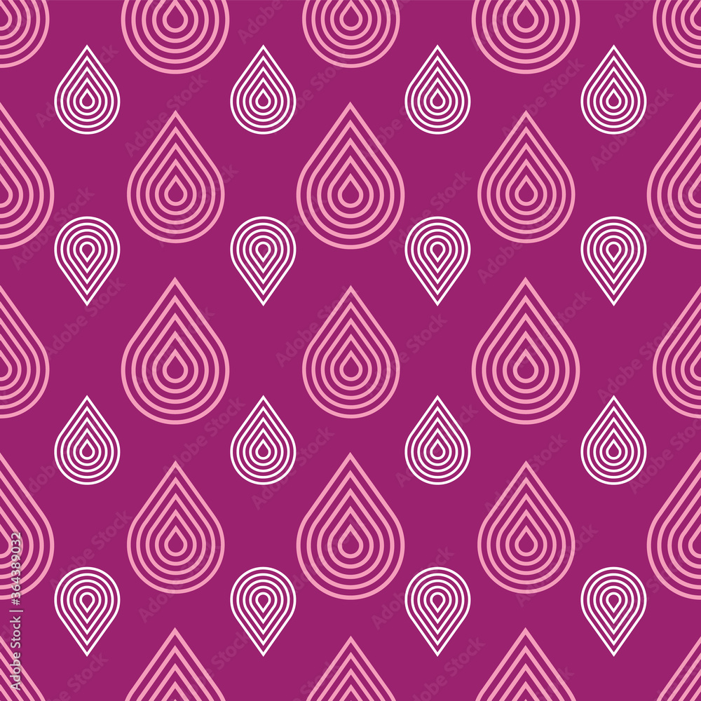 abstract stylized retro purple background with rain drops seamless pattern design