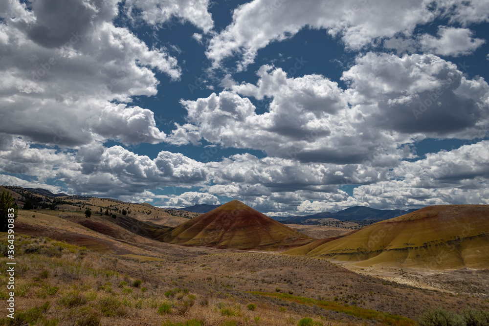 HDR Painted Hills Scene with Clouds