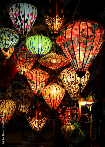 Asian oriental lanterns lighted up © sinseeho