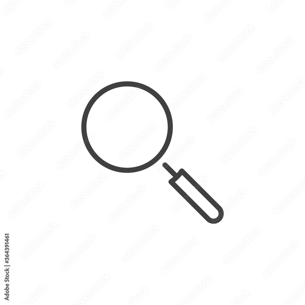 Magnifying glass line icon. linear style sign for mobile concept and web design. Magnifier, search outline vector icon. Symbol, logo illustration. Vector graphics Magnifying glass line icon. linear style sign for mobile concept and web design. Magnifier, search outline vector icon. Symbol, logo illustration. Vector graphics