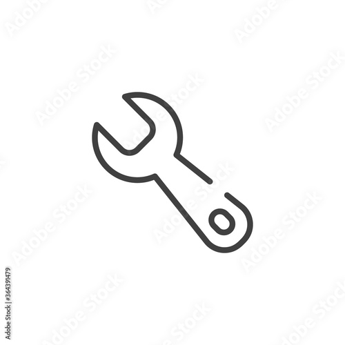 Setting, wrench line icon. linear style sign for mobile concept and web design. Wrench tool outline vector icon. Symbol, logo illustration. Vector graphics