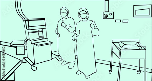 two anesthesiologist in a work station.