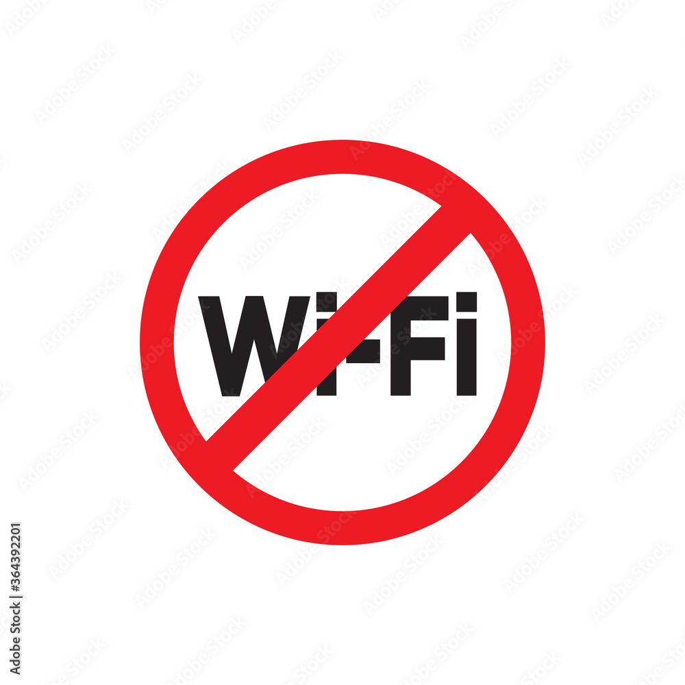 No wifi sign. Not wifi area symbol. vector illustration No wifi sign. Not wifi area symbol. vector illustration
