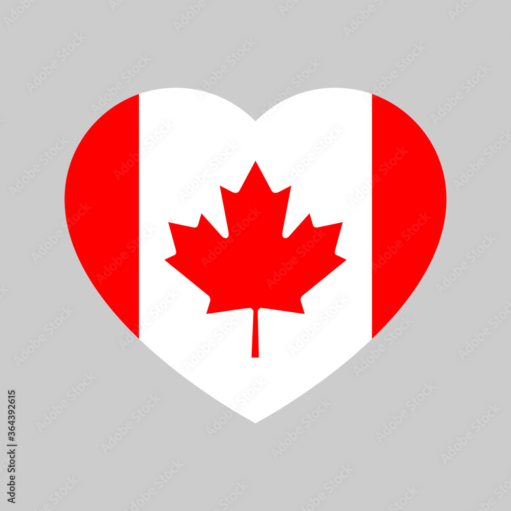 Vector Canadian Flag Heart Symbol Vector Canadian Flag Heart Symbol