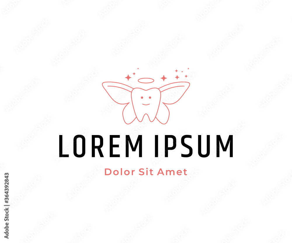 Fototapeta premium Fairy dental logo design vector icon template