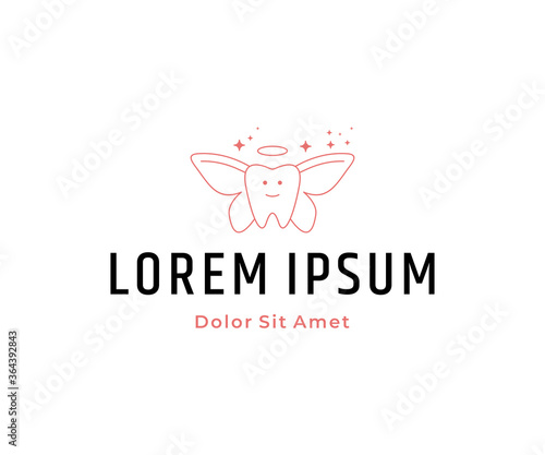 Fairy dental logo design vector icon template