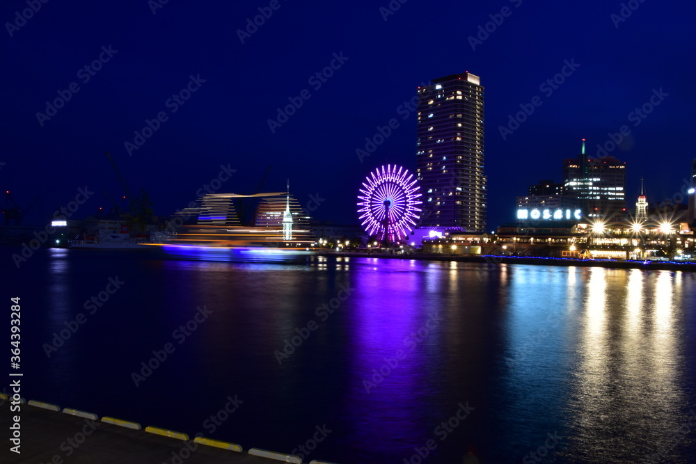 The night view of Kobe City in Japan, 2020