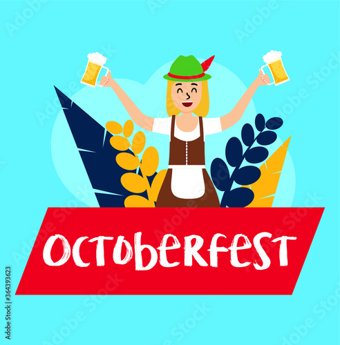 Oktober fest Traditional Beer Festival flat design