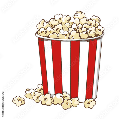 Vintage red-and-white striped popcorn bucket