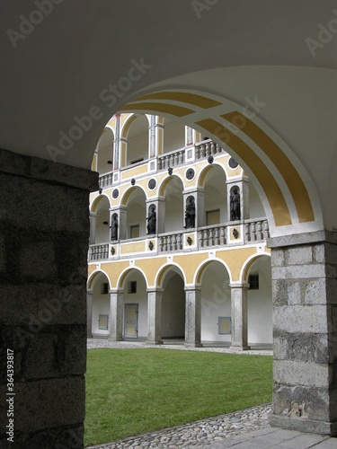 Canvas Print Bressanone, Italy, Courtyard of the Diocesan Museum
