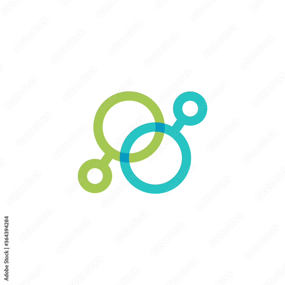 letter N with molecule for science logo design letter N with molecule for science logo design