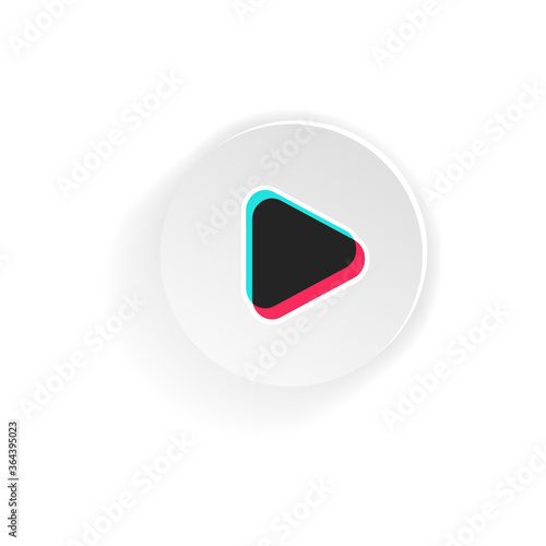 Arrow play icon button. Blogging. Social media Tik Tok concept. Vector on isolated white background. EPS 10