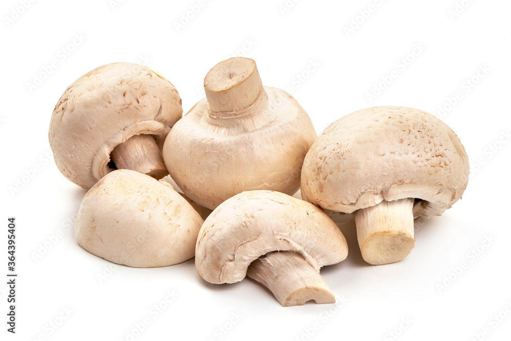 Champignon mushrooms, isolated on white background Champignon mushrooms, isolated on white background