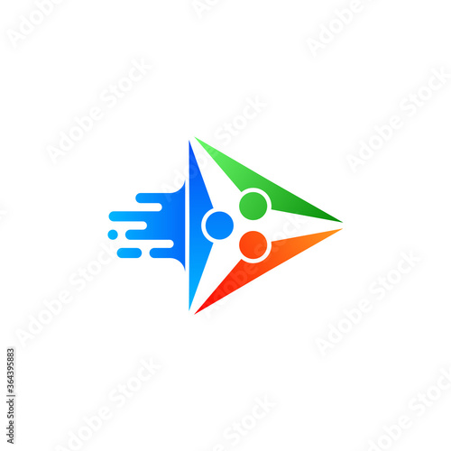 triangle and people for human or childcare logo design