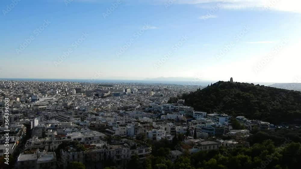 Overview on Athens, Greece. You can see the city from above on a beautiful, sunny day.