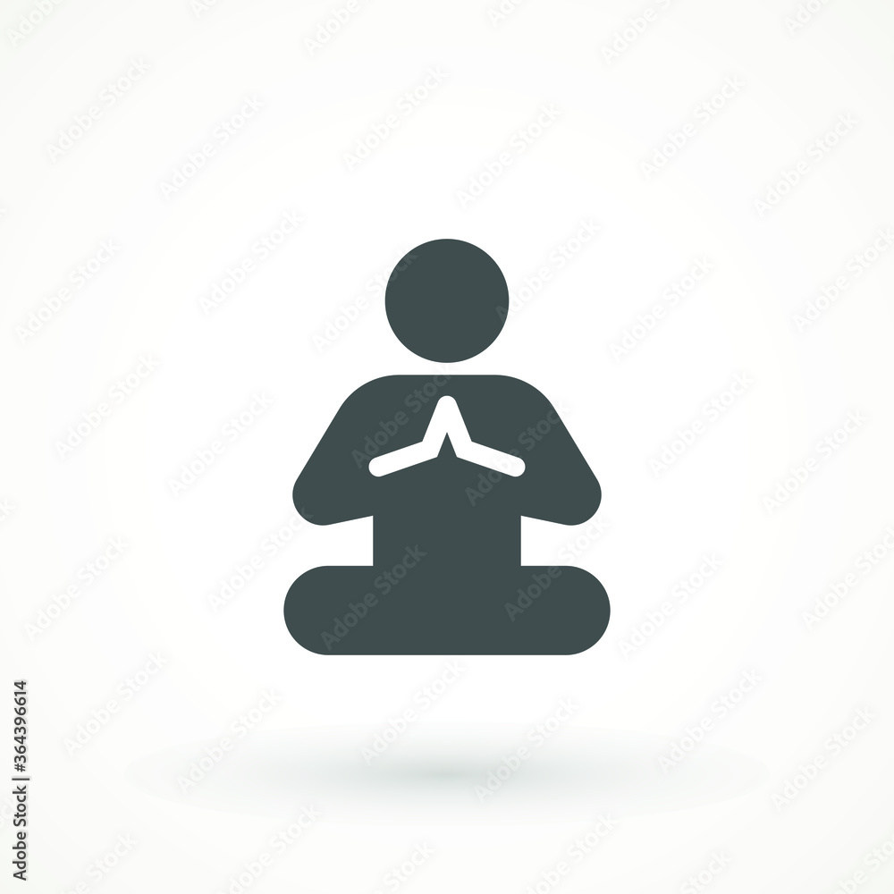 Yoga Fitness Icon. Meditation or meditate flat vector icon. Lotus position simple pictogram. Yoga pose logo Relaxation Flat Design Isolated Illustration Yoga Fitness Icon. Meditation or meditate flat vector icon. Lotus position simple pictogram. Yoga pose logo Relaxation Flat Design Isolated Illustration