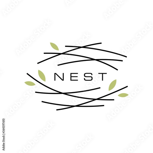 bird nest logo vector icon illustration