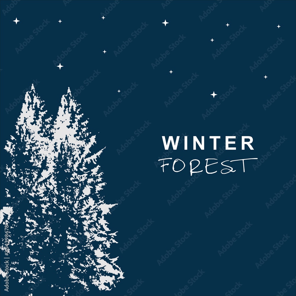 winter forest logo symbol illustration