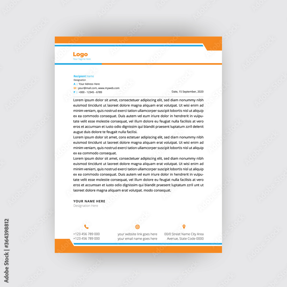 Letterhead design template.