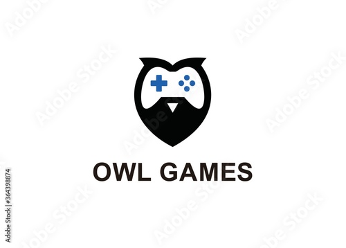 Owl games logo design template
