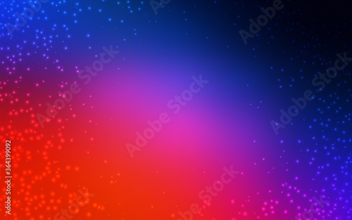 Light Blue, Red vector pattern with night sky stars. Shining colored illustration with bright astronomical stars. Pattern for futuristic ad, booklets.