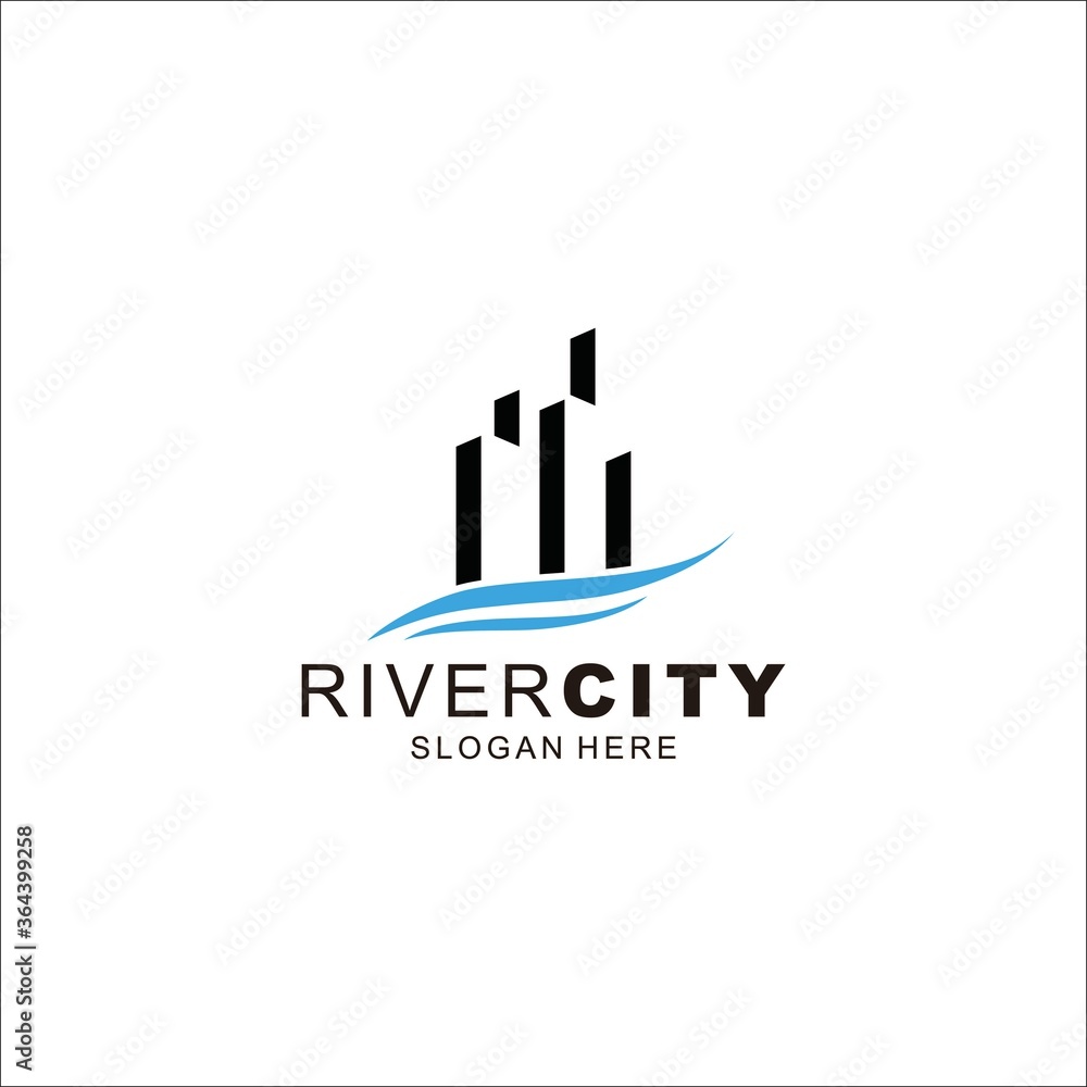 river city town logo design