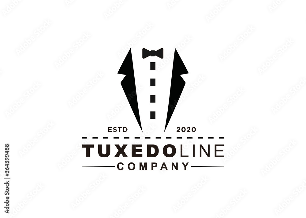 tuxedo ribbon line symbol inspiration design tuxedo ribbon line symbol inspiration design