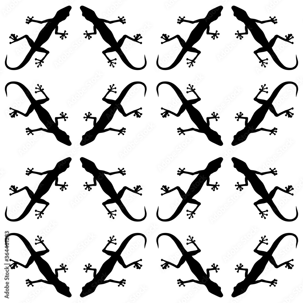 Seamless pattern with gecko lizards. Endless background. Vector silhouette illustration. Seamless pattern with gecko lizards. Endless background. Vector silhouette illustration.