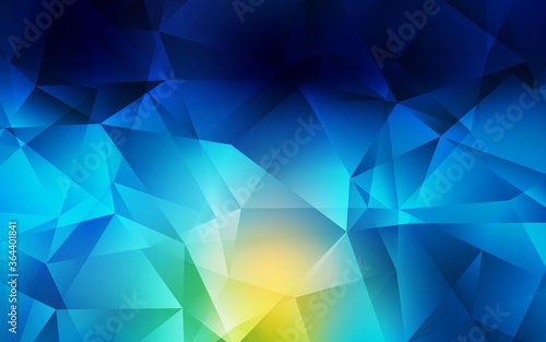 Light Blue, Green vector gradient triangles pattern. Elegant bright polygonal illustration with gradient. Best triangular design for your business.