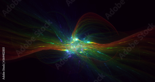 3D rendering abstract multicolor fractal light background