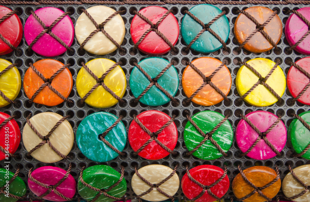 Beautiful colored buttons and threads Beautiful colored buttons and threads
