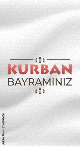 eid-al-adha mubarak muslim holiday banner kurban bayraminiz poster greeting card vertical vector illustration